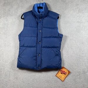 NWT Vintage Comfy Down Vest Mens Medium Blue Goose Down Insulated Puffer 70s 80s